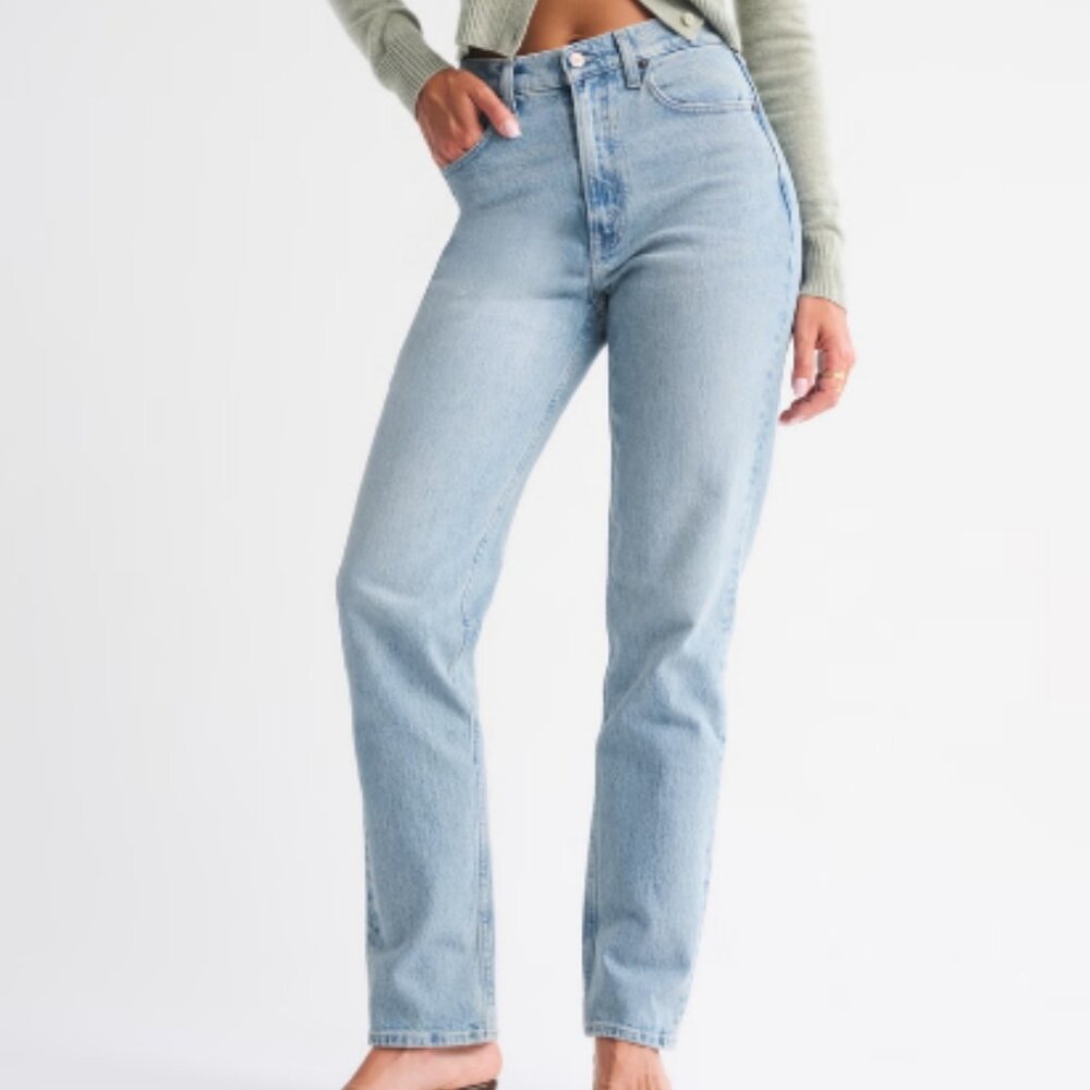 A&F Curve Love The 90's Straight Ultra High Rise Cross Jeans size 23 000 R